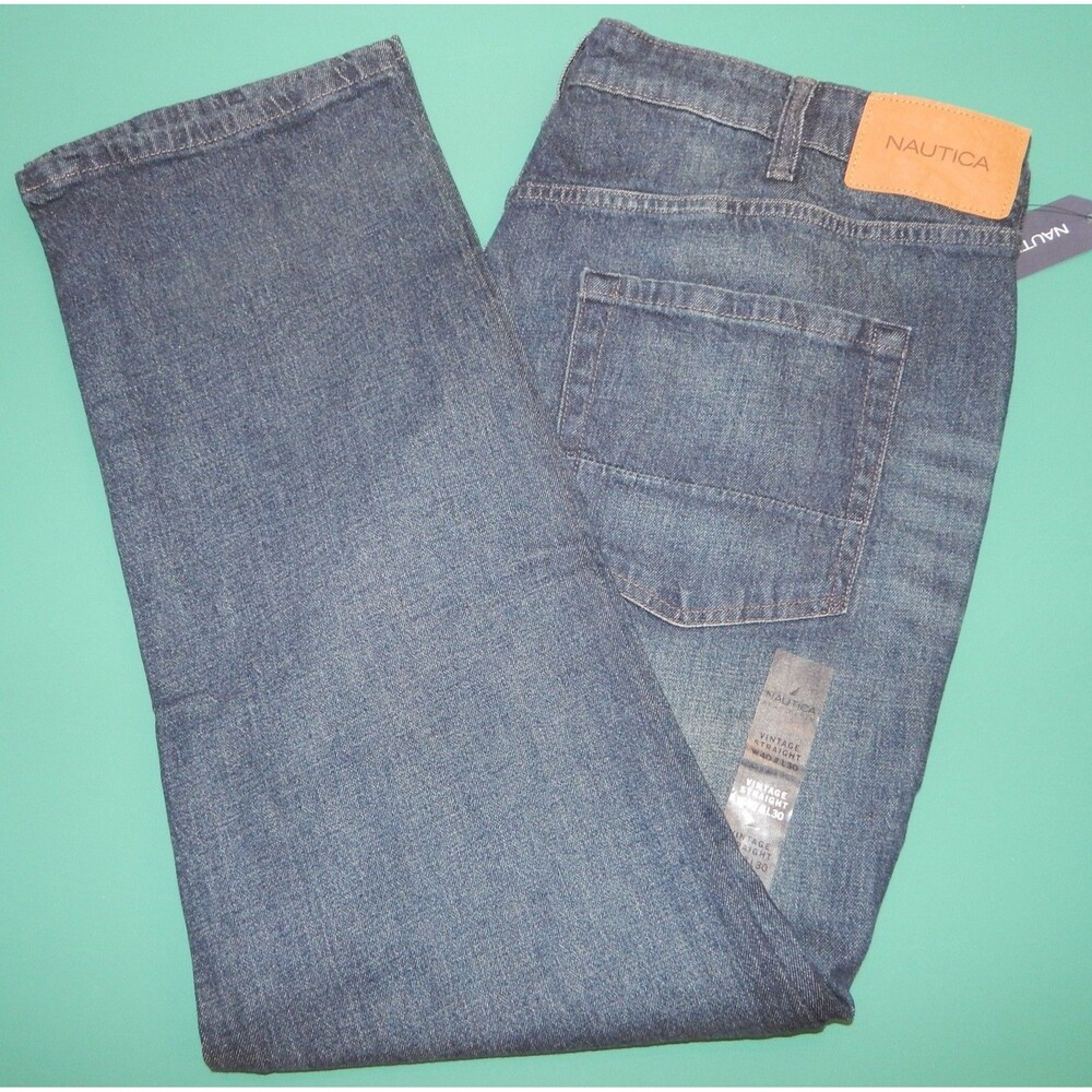 NWT Nautica Men's Vintage Straight Fit Stretch Denim Jeans 40X30 Sustainability